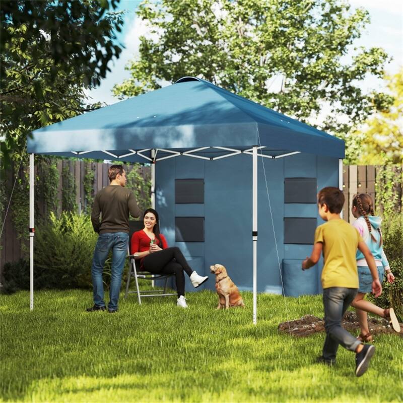 Sea Blue Outdoor Canopy Tent 10×10 ft with UV50+ Oxford Fabric - 116.9" L x 116.9" W x 113" H