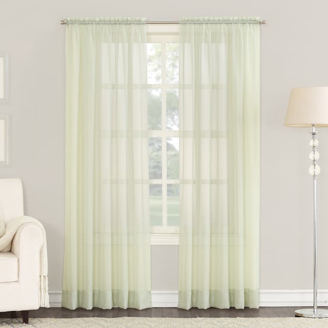No. 918 Emily Voile Sheer Rod Pocket Curtain Panel, Single Panel