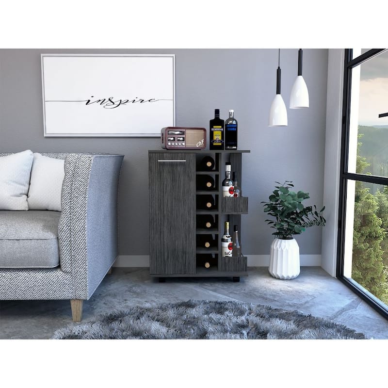 Bartlet 2-Shelf 6-Bottle Bar Cart with Division