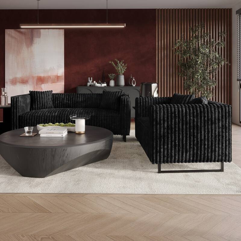 CraftPorch Mid Century Modern 2- Pieces Upholstered Living Room Set