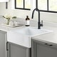 preview thumbnail 6 of 9, Parker Crisp White Fireclay 26" Single Bowl Quick-Fit Drop-In Farmhouse Apron Kitchen Sink (1 Hole) and Drain