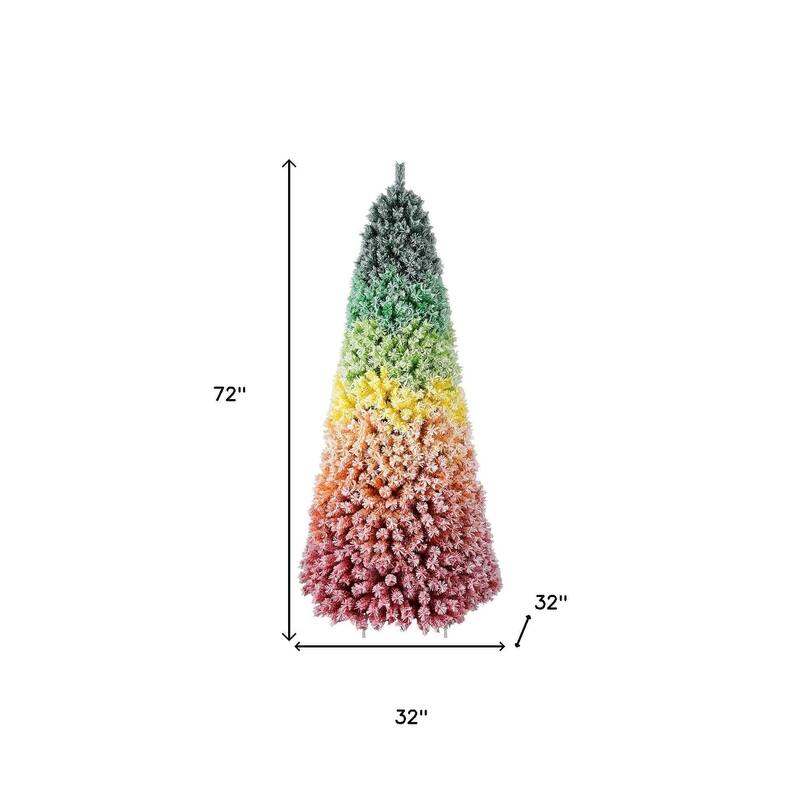 HomeRoots 6' Rainbow Full Fir Christmas Tree - 32.00 in. x 72.00 in. x 32.00 in.