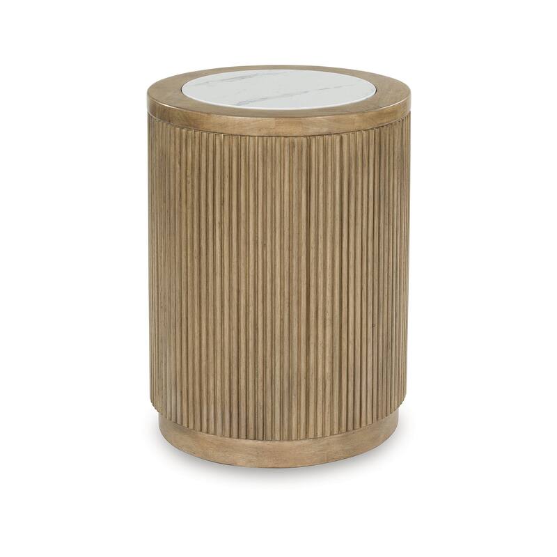Signature Design by Ashley Camdill Light Brown/White End Table - 18.13" W x 18.13" D x 23.75" H