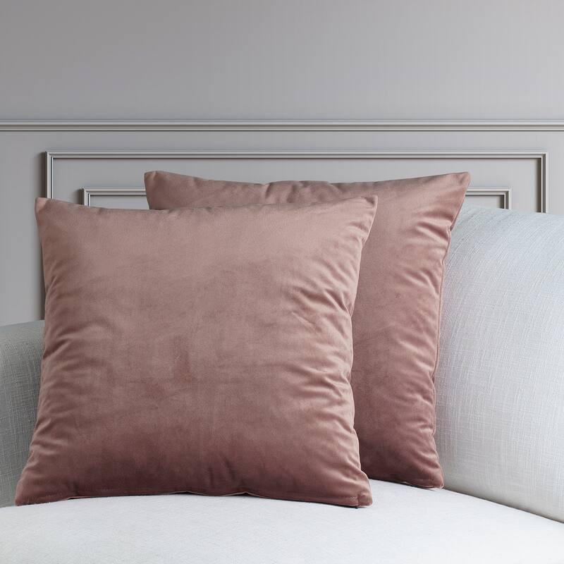 Exclusive Fabrics Heritage Plush Velvet Cushion Cover (Set of 2) - Wild Rose