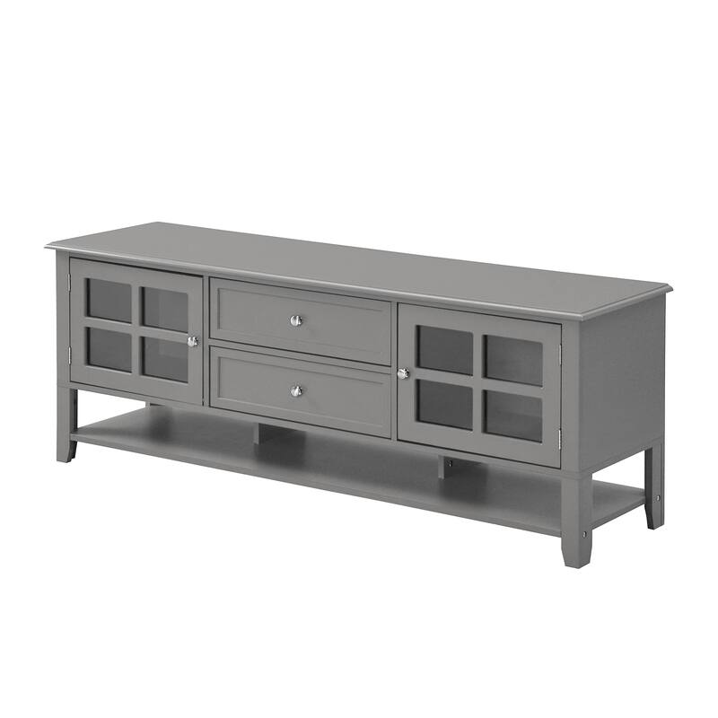 Modern TV Stand for TVs Up to 60'' with Multifunctional Storage Space and Rust-Proof Cabinet Doors, for Living Rooms