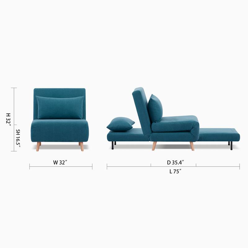 Artdeco Home - Tustin Upholstered Convertible Lounge/ Sleeper Chair