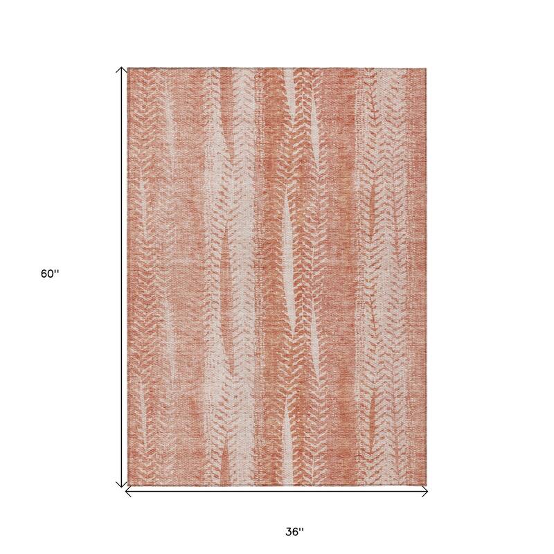 HomeRoots Botanical Leaves Transitional Rectangle Outdoor Rug