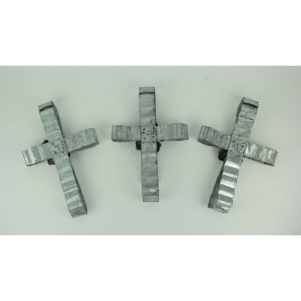 Shop Corrugated Metal Ribbon Hibiscus Flower Decorative Wall Cross