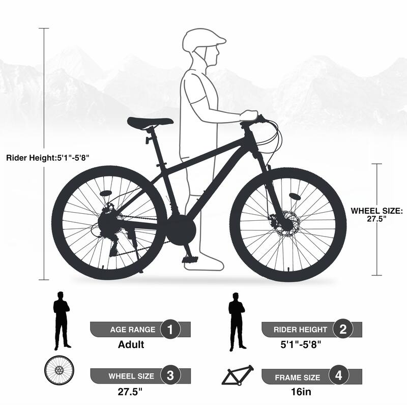 27.5 Inch Wheels 21 Speed Mountain Bike