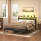 preview thumbnail 22 of 94, Farmhouse Wood Platform Bed Frame with Charged Station and LED Lights