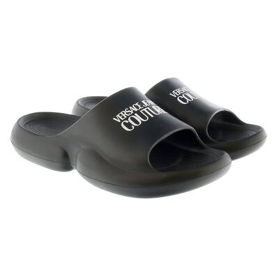 Versace Jeans Couture Black Signature Platform Slide Sandals- for mens