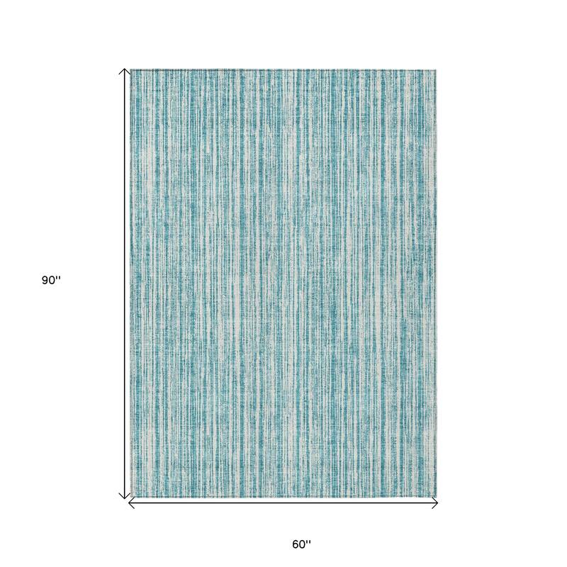 HomeRoots Striped Transitional Rectangle Outdoor Rug