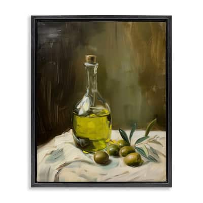 Stupell Olive Oil Still Life Framed Floater Canvas Wall Art Design By Arlington Prints