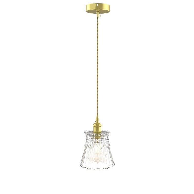 HomeRoots Kitchen Island Cylinder Glass Edison Bulb Dimmable Ceiling Light With Clear Shades - 7.3' X '7.5' X '7.3