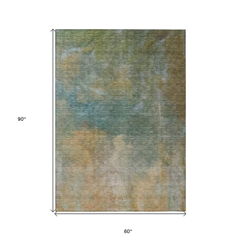 HomeRoots Abstract Transitional Rectangle Outdoor Rug