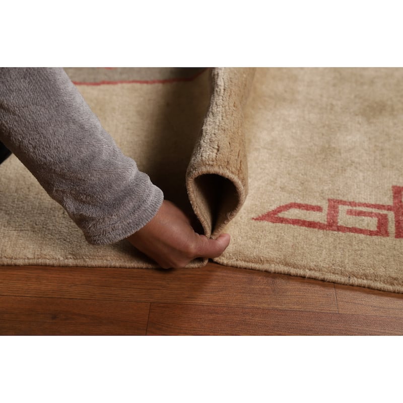 Medallion Gabbeh Oriental Rug Handmade Wool Carpet - 5'7"x 6'6"