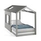 preview thumbnail 25 of 27, Distressed Rustic Twin House Floor Bed