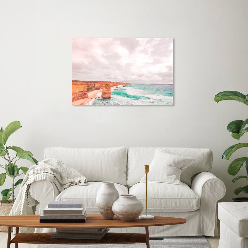 Wynwood Studio Canvas Nautical and Coastal The Twelve Apostles Blue and Turquoise Nautical & Coastal Wall Art Canvas Print - 20 x 30