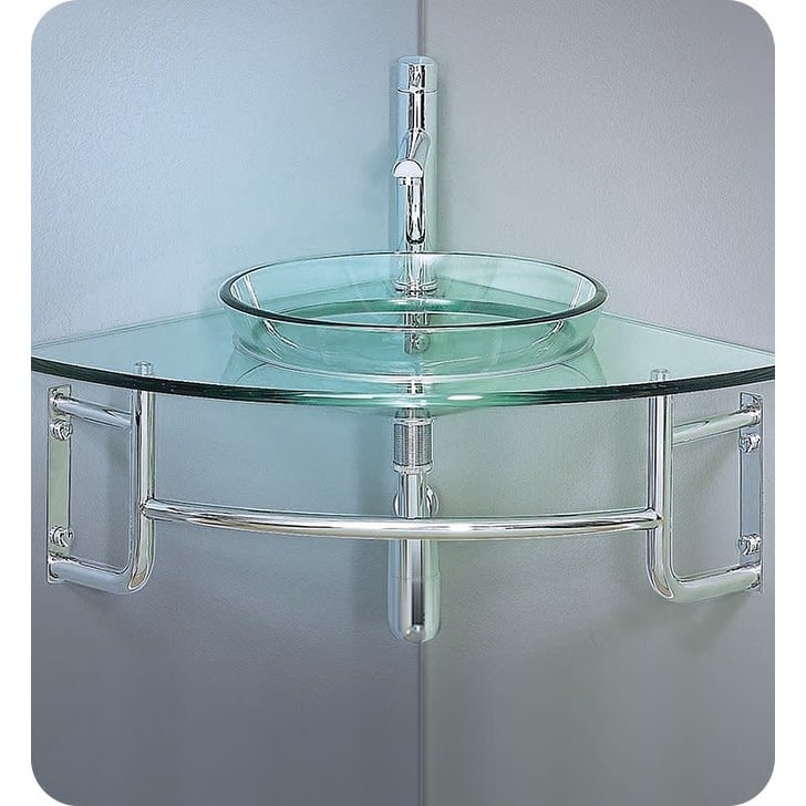 Fresca Ordinato 24" Wall Mounted / Floating Steel and Glass Adam