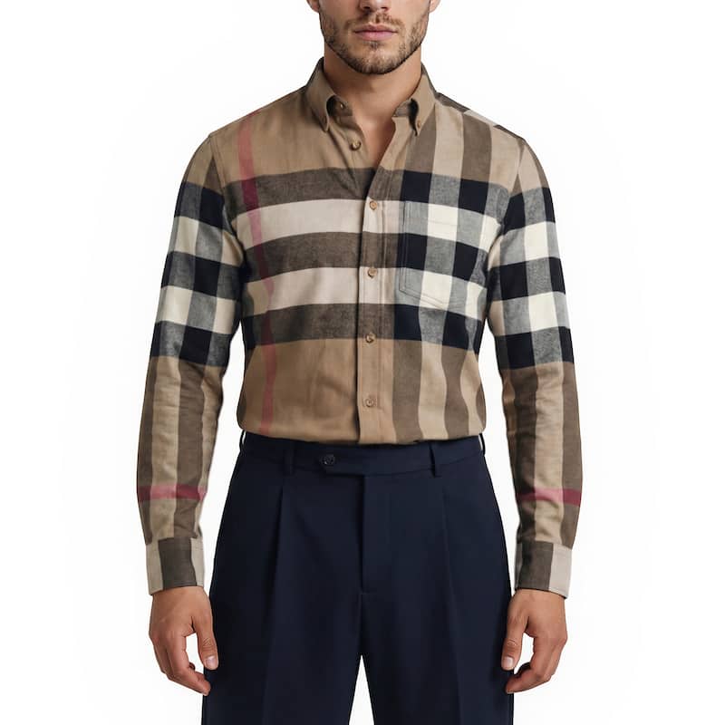 Burberry Men's Claverdon Regular Fit Flannel Shirt - S