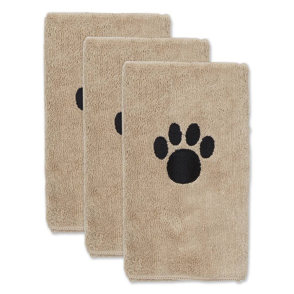 Embroidered Paw Small Pet Towel Set of 3