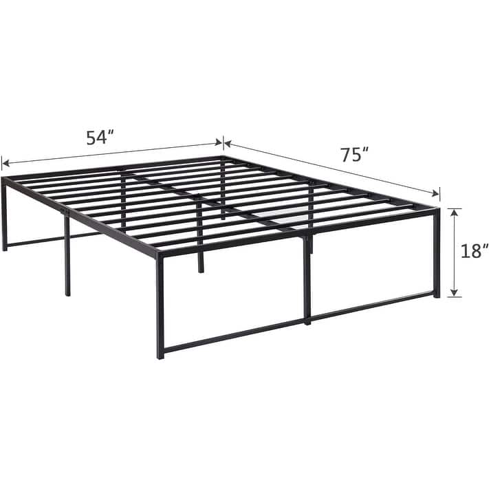 18 inch Bed Frames Heavy Duty Metal Twin/Full/Queen/King Size Platform BedFrame, No Box Spring Needed, Black Beds