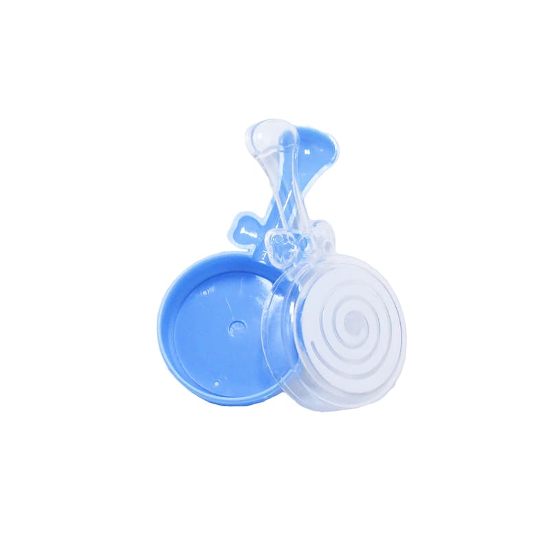 Set of 24 pcs Blue Plastic Baby Rattle Baby Shower Party Favor Candy Holder Gift Box 3.75in - 3.75" H x 2" W x 1" DP