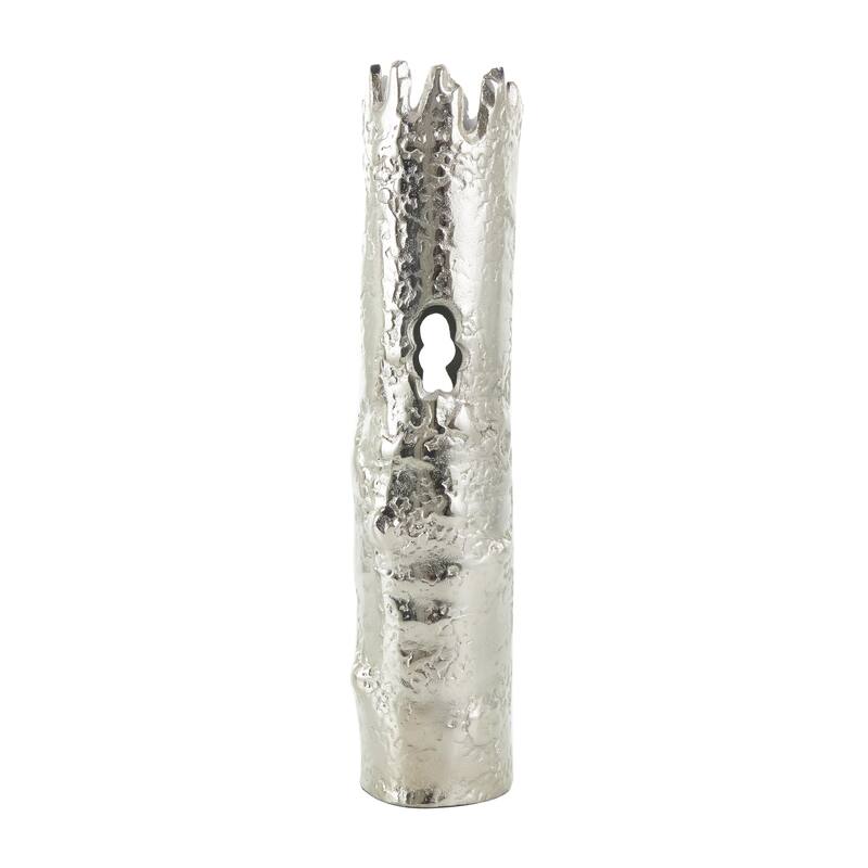 Aluminum Metal Tree Trunk Inspired Decorative Vase - Set of 2 Gold or Silver - CosmoLiving by Cosmopolitan