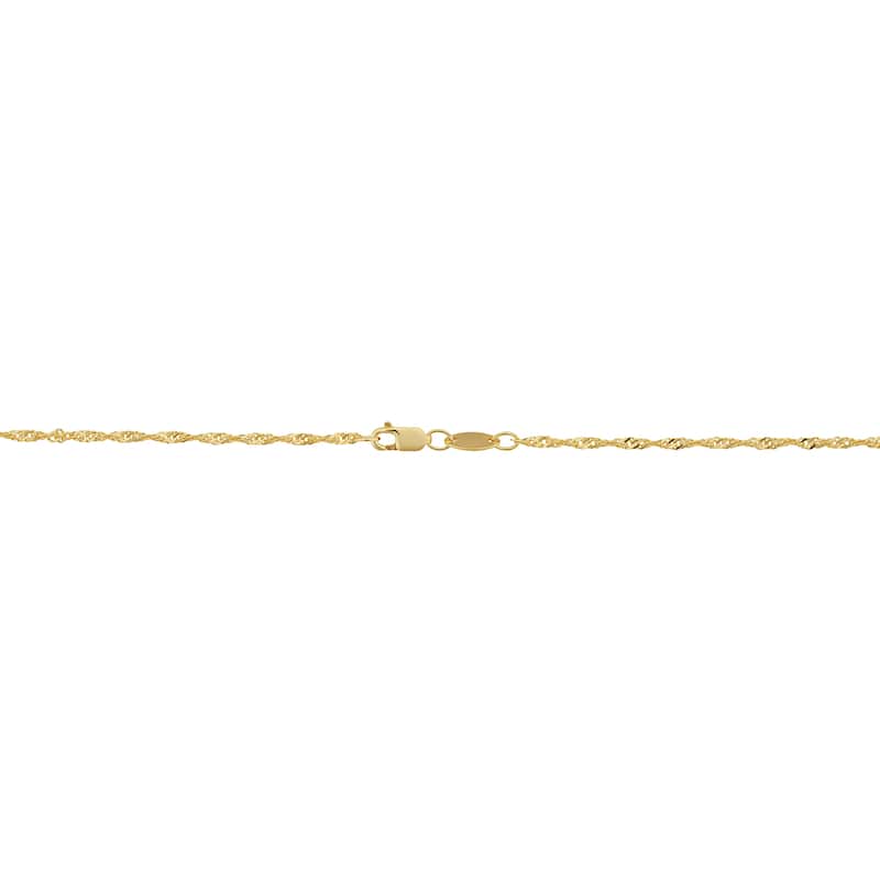 Solid 14k Yellow Gold Filled 1.7 mm Singapore Chain Pendant Necklace For Women (16 - 30 inches)