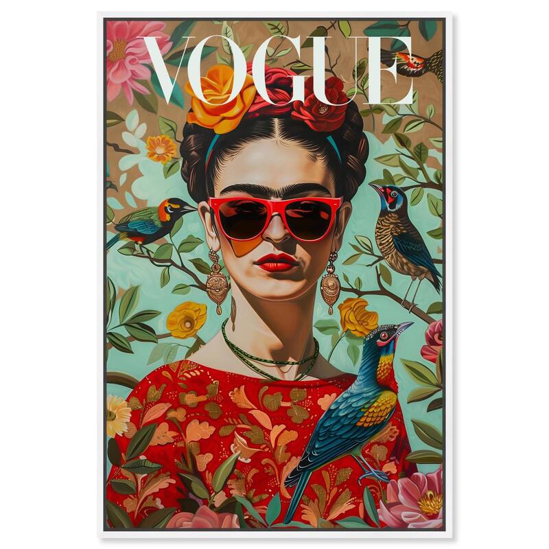 Birds and Icon Floral Canvas by Art Remedy - White - 36" x 54"