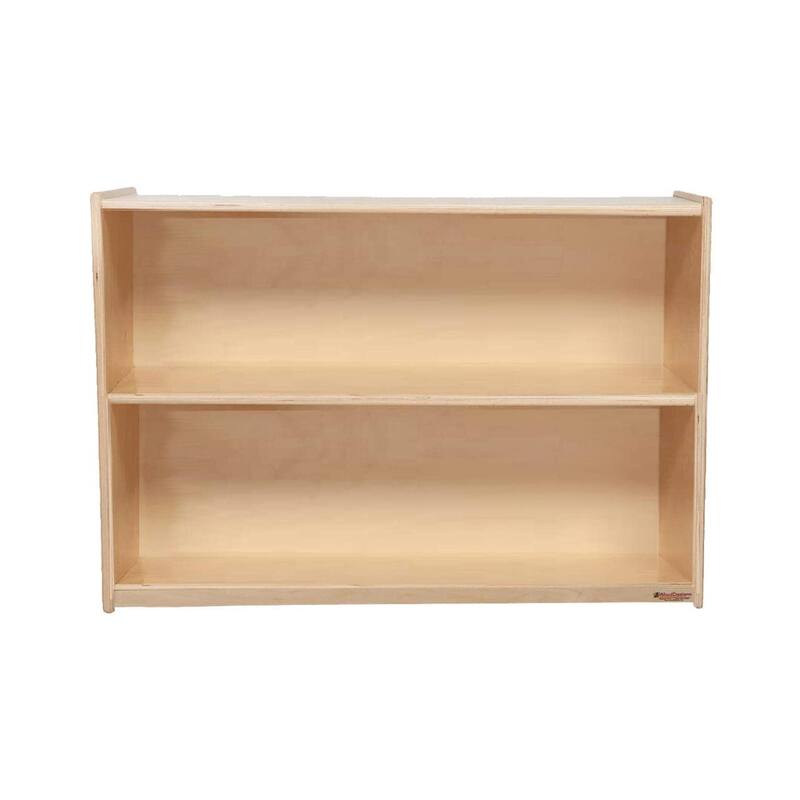 Wood Designs 2 Section Kids Bookshelf Cabinet, Classroom Toy Storage Organizer, Arts, Crafts & Supplies Storage Unit - 29"