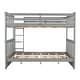 preview thumbnail 11 of 9, Full-Over-Full Bunk Bed with Ladders and Two Storage Drawers (Gray)