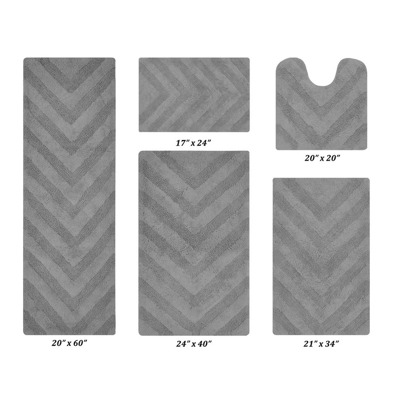 Better Trends Bathroom Rug Set 100% Cotton Tufted Water Absorbent Bath Rug for Shower, Sink Mats Machine Wash Hugo Collection