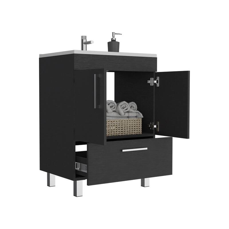 24-Inch Bathroom Vanity with Superior Top, Storage Cabinet, and Single Drawer for Compact Spaces - 23.6in L