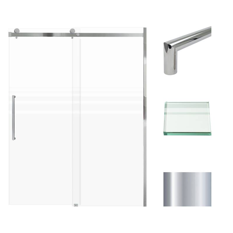 Transolid MBDT607608FL-T 76" High x 60" Wide Bypass Frameless Shower - Polished Chrome