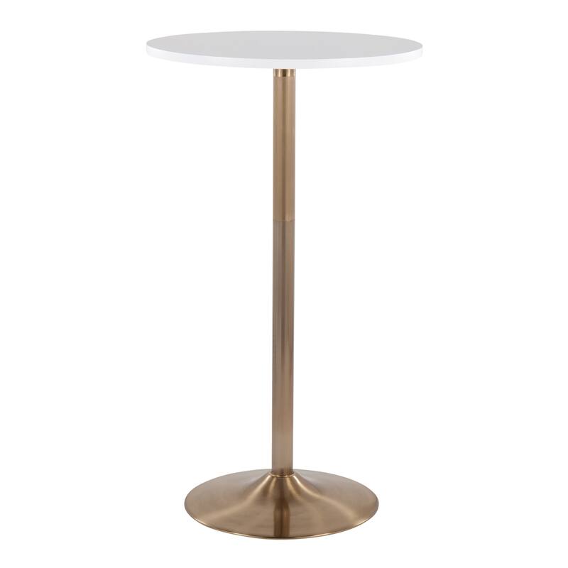 Silver Orchid Stone Adjustable 2 & 3-Height Table (Dining, Counter, or Bar Height) - White & Gold/2 Height Option