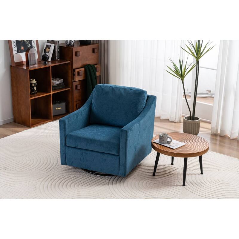 Modern upholstered Large swivel chair linen fabric comfortable to sit