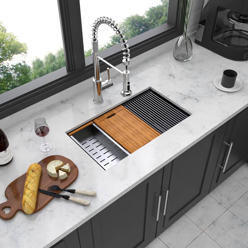 Single Bowl Workstation Undermount Kitchen Sink