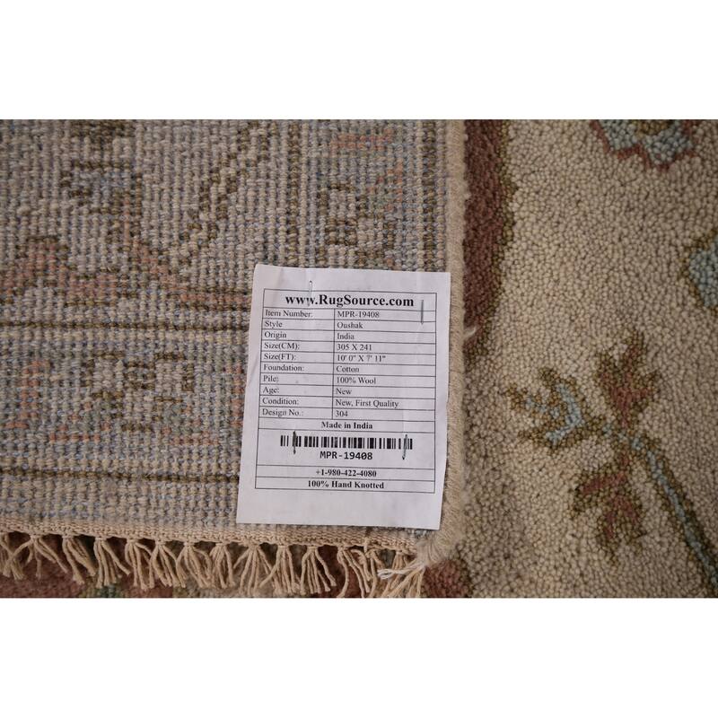 Earth Tone Oushak Indian Area Rug Handmade Oriental Wool Carpet - 7'11"x 10'0"