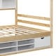 preview thumbnail 14 of 116, Bedroom House Bed with Roof Frame Bedside-shelves and Under Bed Storage Unit