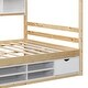 preview thumbnail 7 of 28, Full House Bed with Roof Frame, Bedside-shelves, Under Bed Storage Unit
