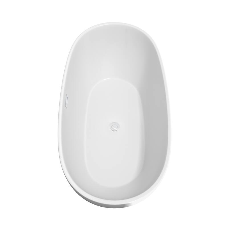 Wyndham Collection Juno 67-inch White Freestanding Soaking Bathtub