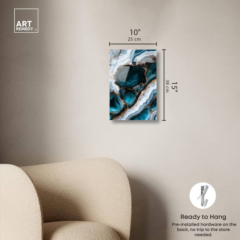 Teal Tectonic I Acrylic by Art Remedy, Ready to Hang