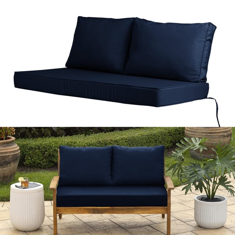 Outdoor Loveseat Cushion Set (Set of 1 Seats,48x24in, 2 Backs,24x18in )