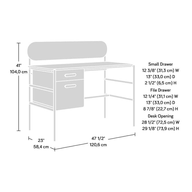 Wood Desk with interlock drawers, Brown