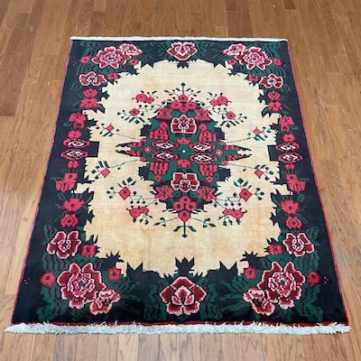 HERAT ORIENTAL Handmade Bakhtiari Wool Rug - 4'2" x 5'4"