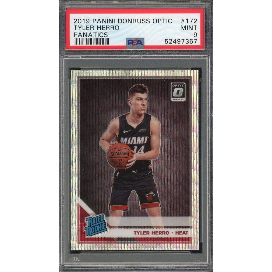 Tyler Herro 2019 Panini Donruss Optic Fanatics Rookie Card #172 Graded PSA 9 - 8'6" x 11'6"