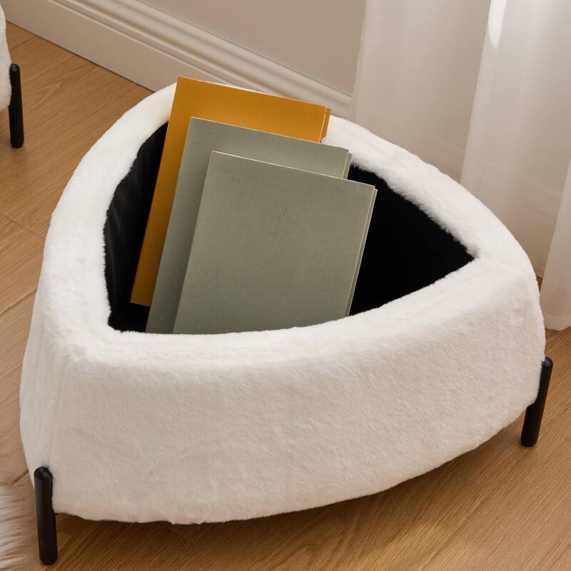 2 Piece Fabric Storage Footstool Set Footstool Shoe Stool with Metal Legs