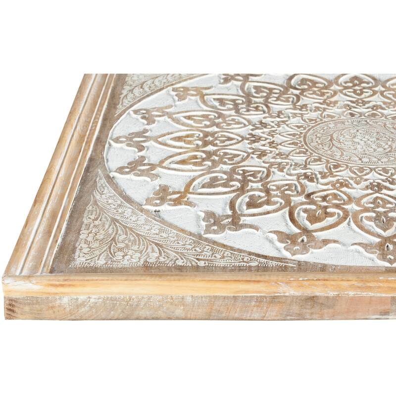 Artistic Weavers Gabriela Hand Carved Wood Mandala Wall Art - Brown