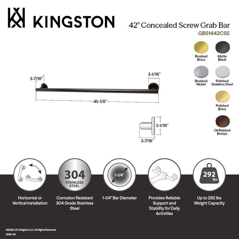Berwyn 42-Inch x 1-1/4 Inch O.D Grab Bar